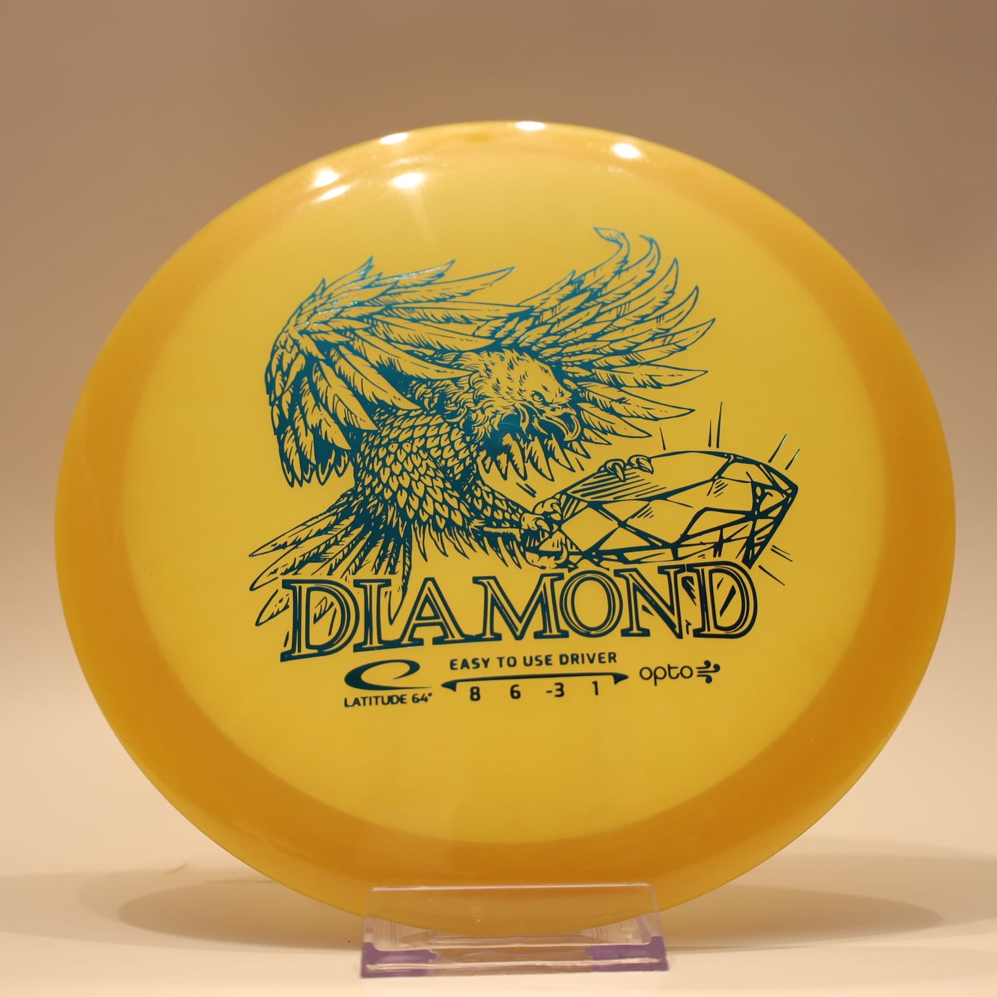 Latitude 64 Diamond Opto Air Yellow Teal Foil 153g - Laredo Disc Golf Store