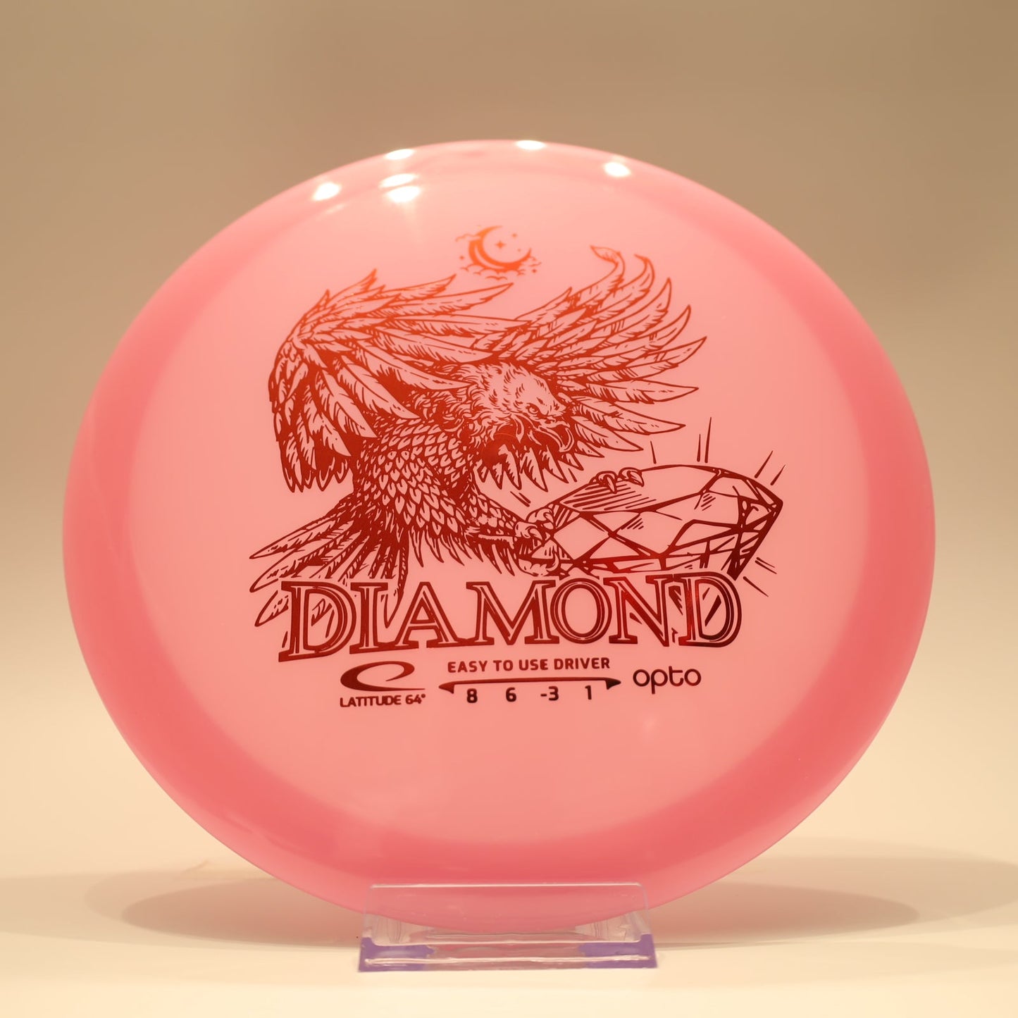 Latitude 64 Diamond Opto Moonshine Pink Red Foil 156g - Laredo Disc Golf Store