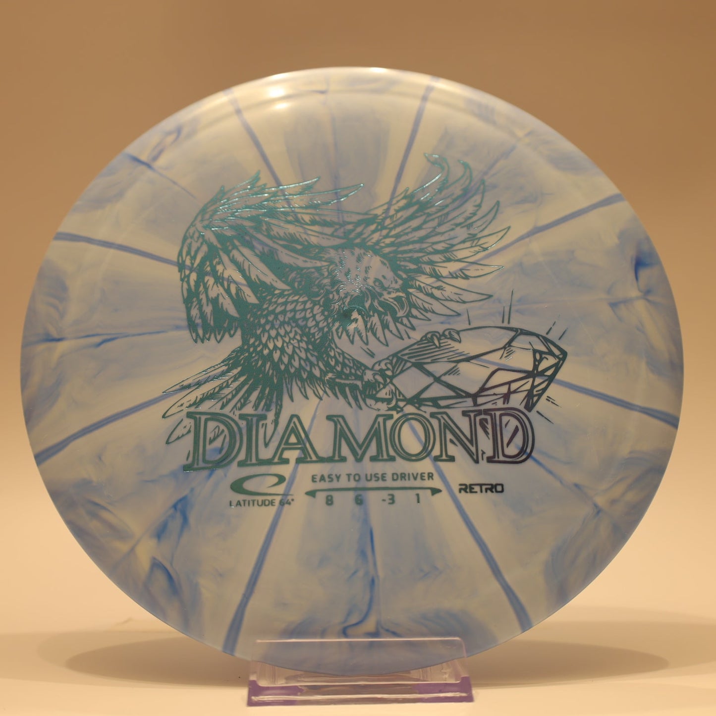 Latitude 64 Diamond Retro Burst Baby Blue White Teal 155g - Laredo Disc Golf Store