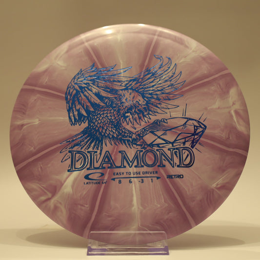 Latitude 64 Diamond Retro Burst Purple White Blue Foil 155g - Laredo Disc Golf Store
