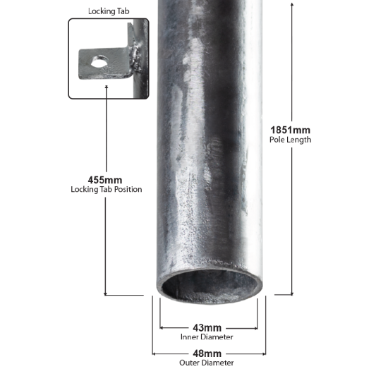 Permanent Ground Sleeve - Hot Dipped Galvanized (Fits Black Hole Portal/Gravity)