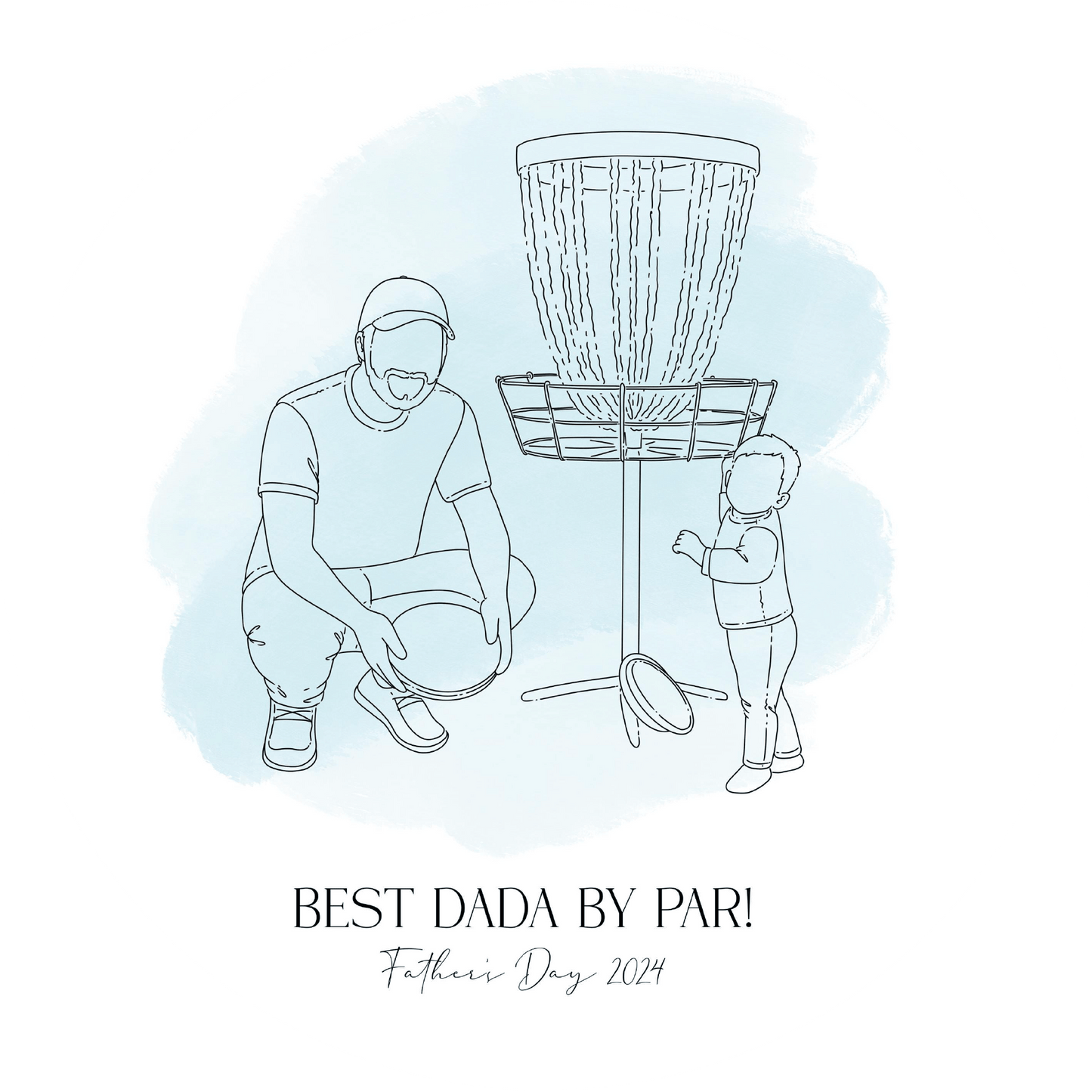 Custom Disc Golf Line Drawing Disc