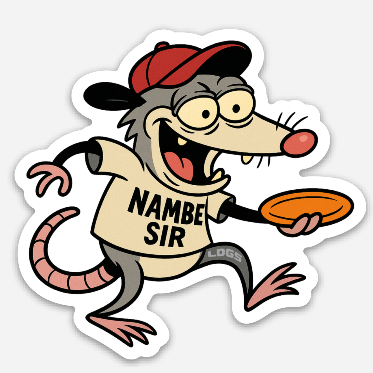 P. Tlacuache Fabric Sticker (3″ × 2.82″)