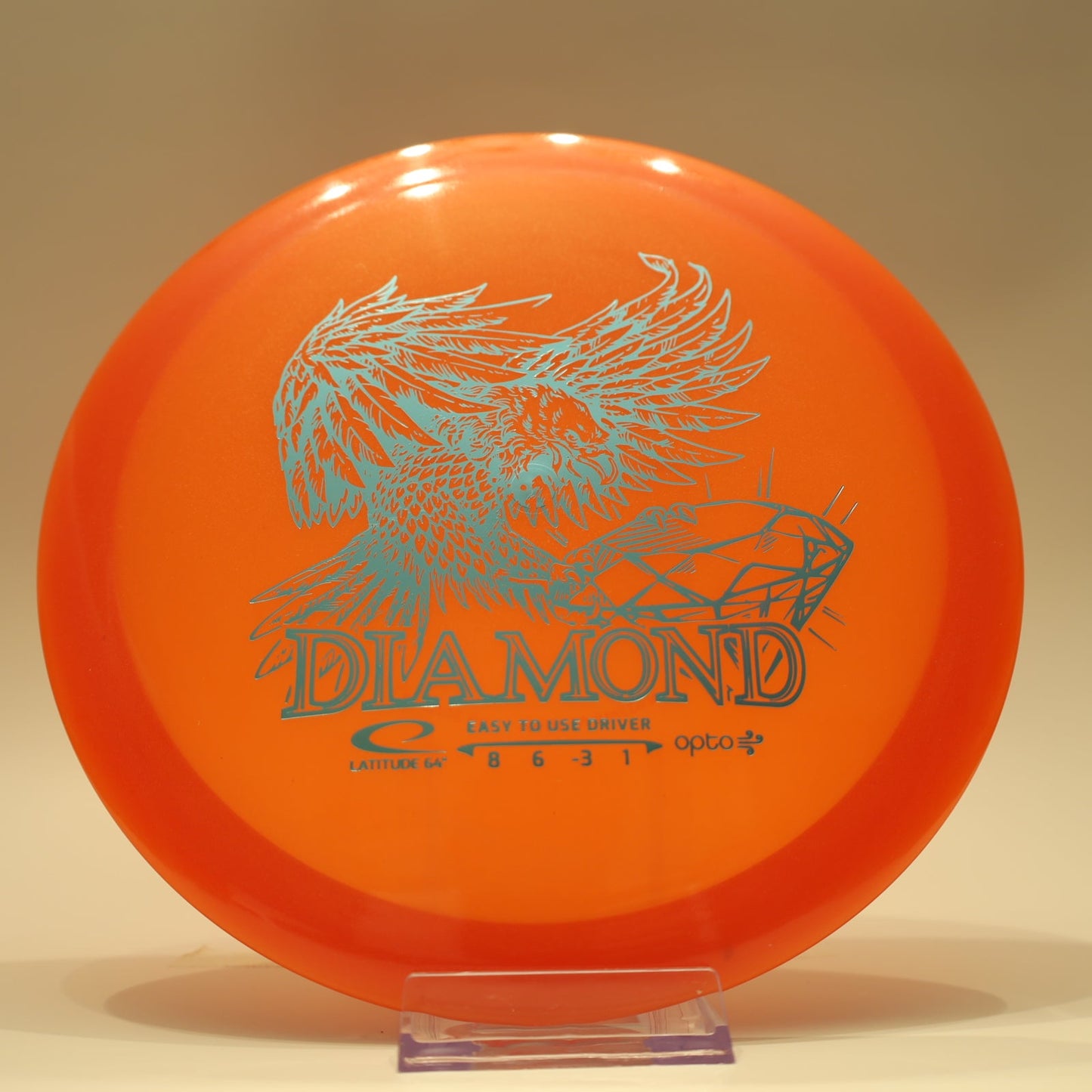 Latitude 64 Diamond Opto Air Orange Teal Foil 148g - Laredo Disc Golf Store