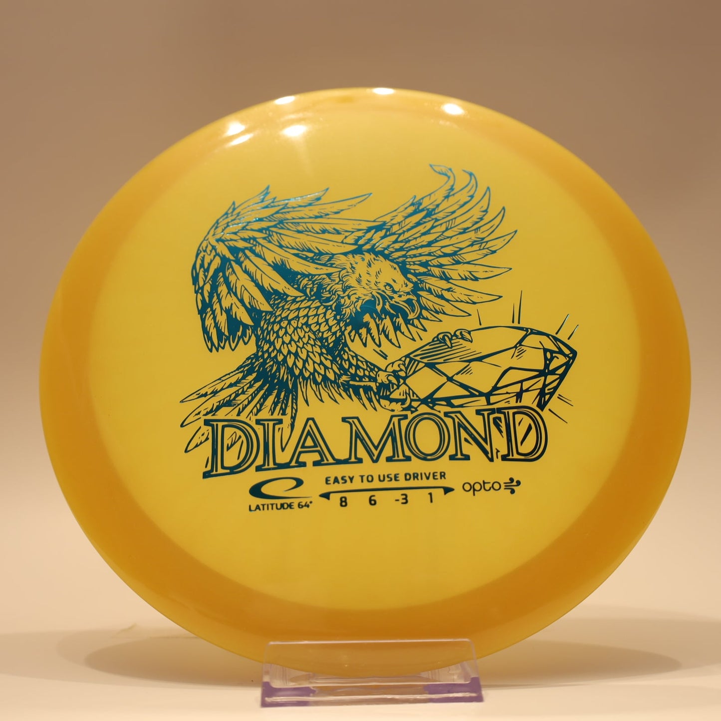Latitude 64 Diamond Opto Air Yellow Teal Foil 152g - Laredo Disc Golf Store