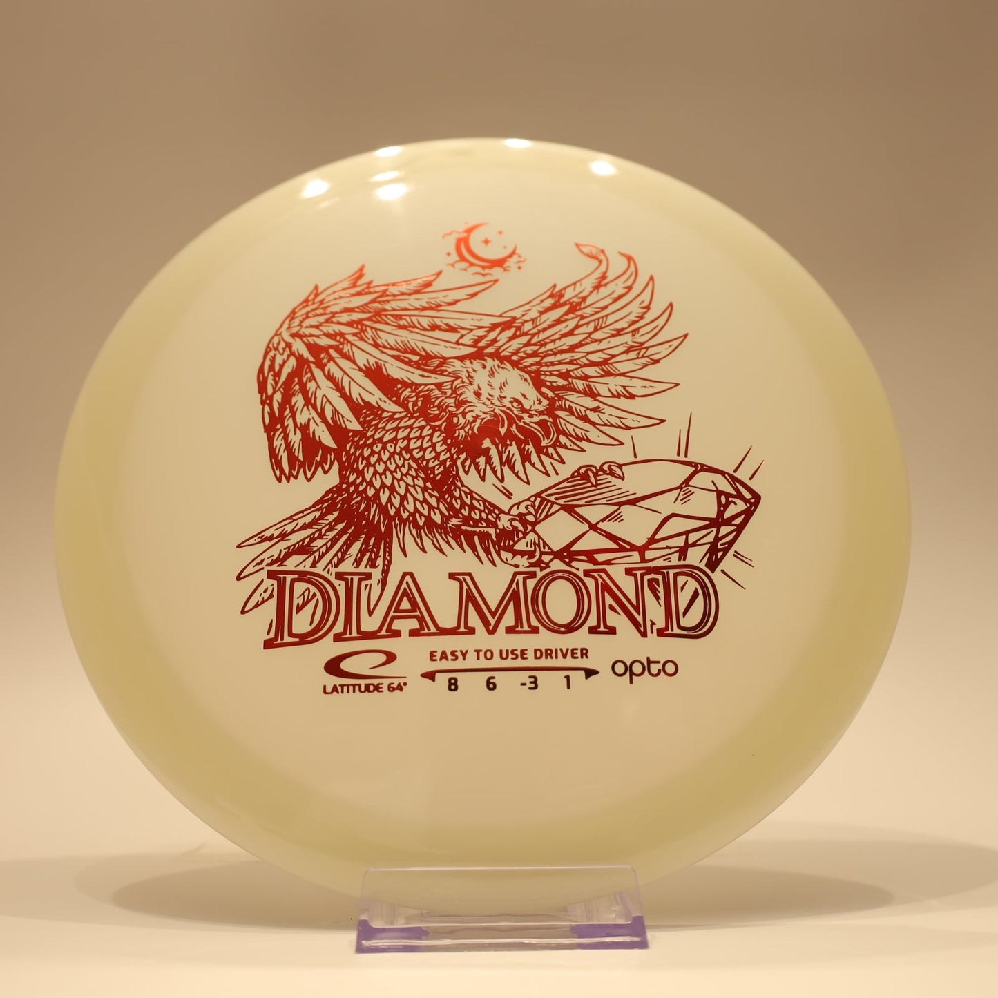 Latitude 64 Diamond Opto Moonshine White Red Foil 156g - Laredo Disc Golf Store