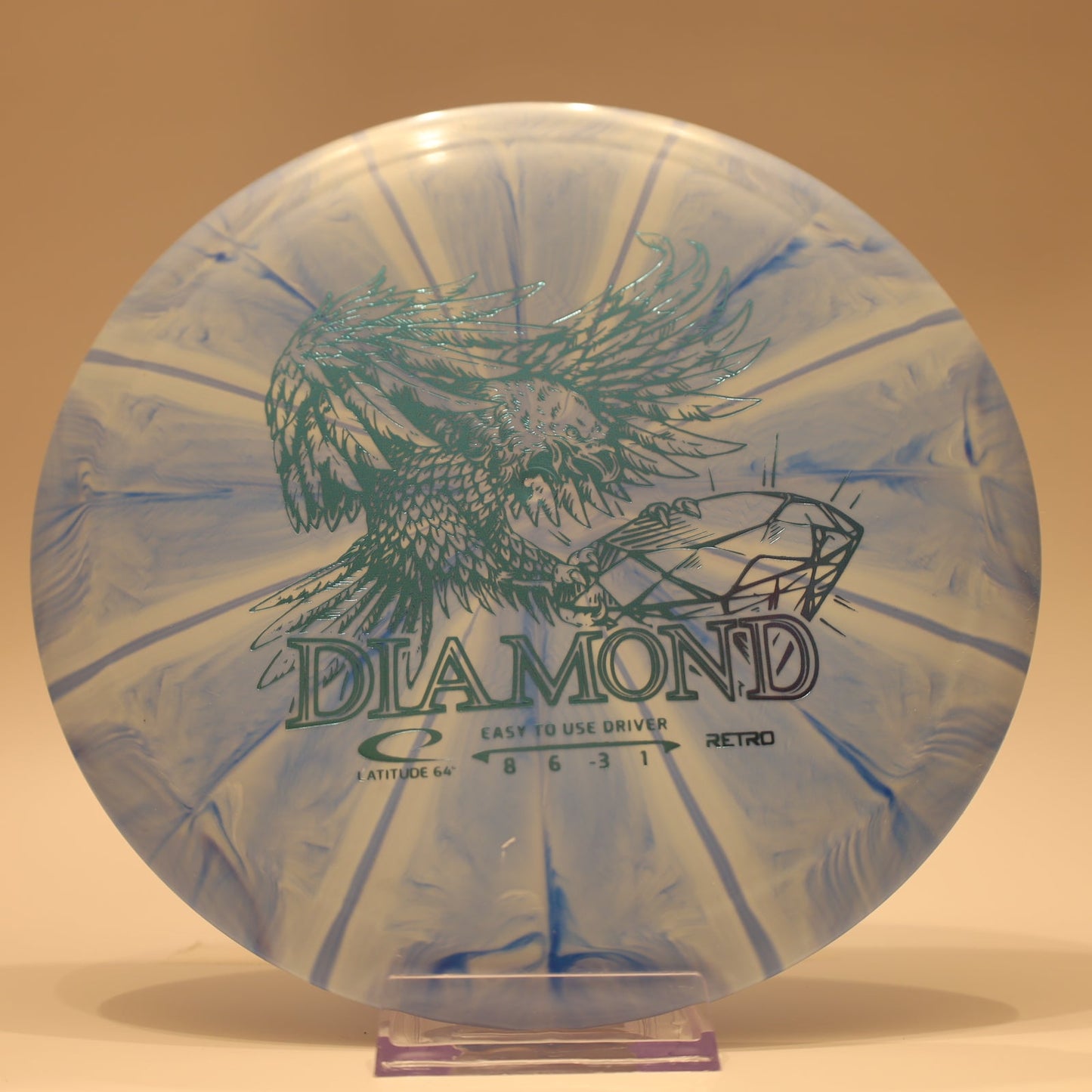 Latitude 64 Diamond Retro Burst Baby Blue White Teal Foil 156g - Laredo Disc Golf Store