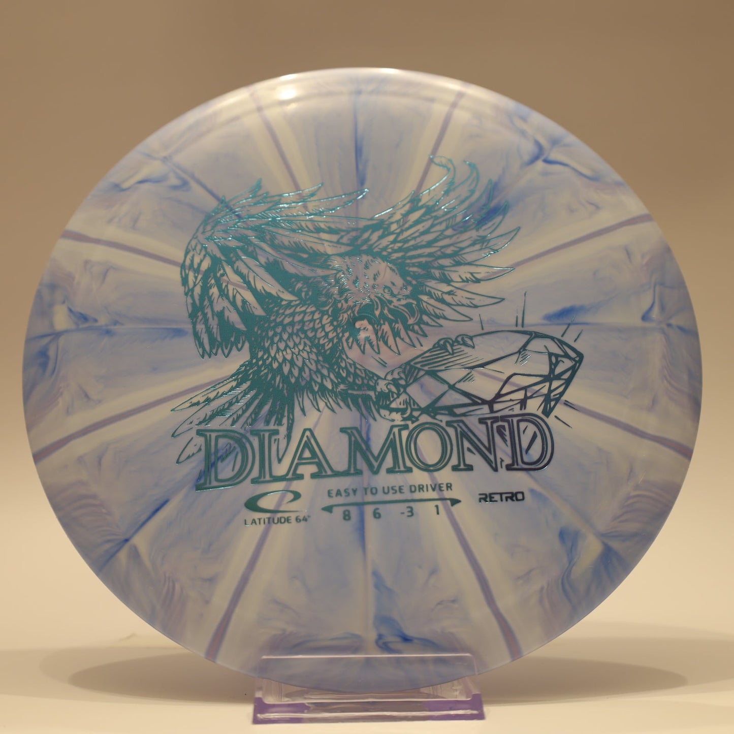 Latitude 64 Diamond Retro Burst Baby Blue White Teal Foil 156g - Laredo Disc Golf Store