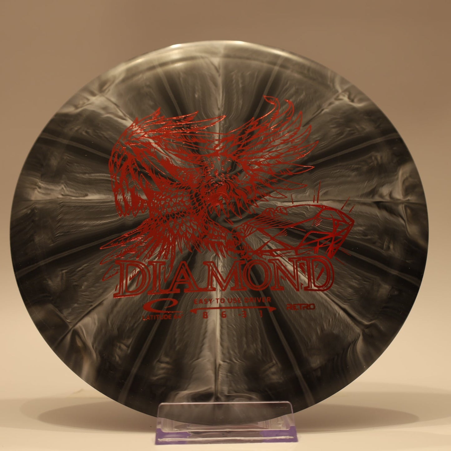 Latitude 64 Diamond Retro Burst Black White Red Foil 156g - Laredo Disc Golf Store