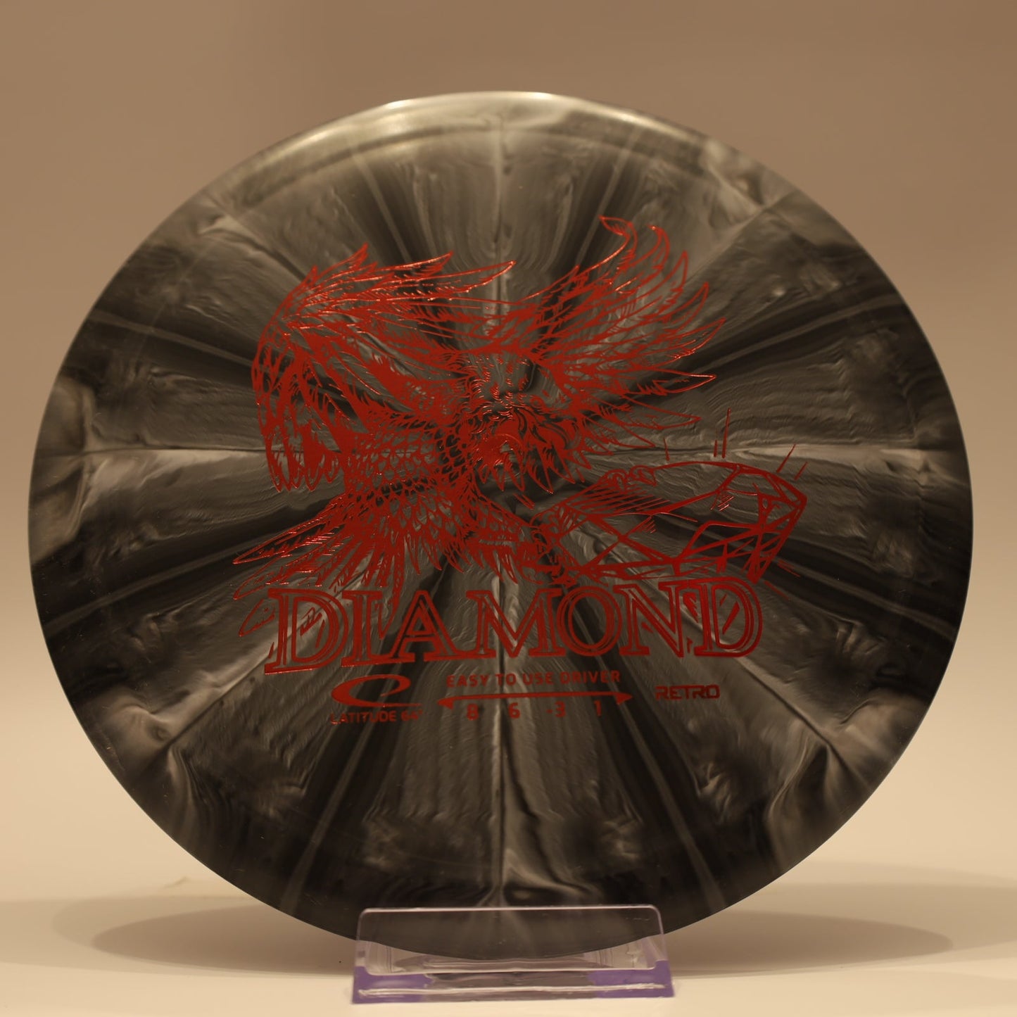 Latitude 64 Diamond Retro Burst Black White Red Foil 156g - Laredo Disc Golf Store