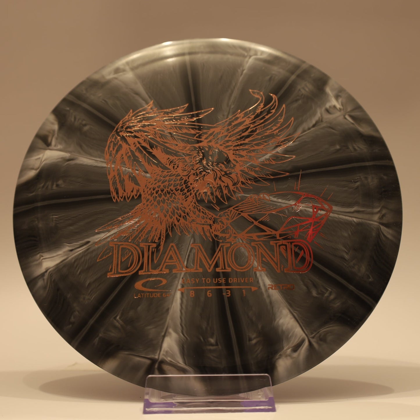 Latitude 64 Diamond Retro Burst Black White Rose Gold Foil 156g - Laredo Disc Golf Store