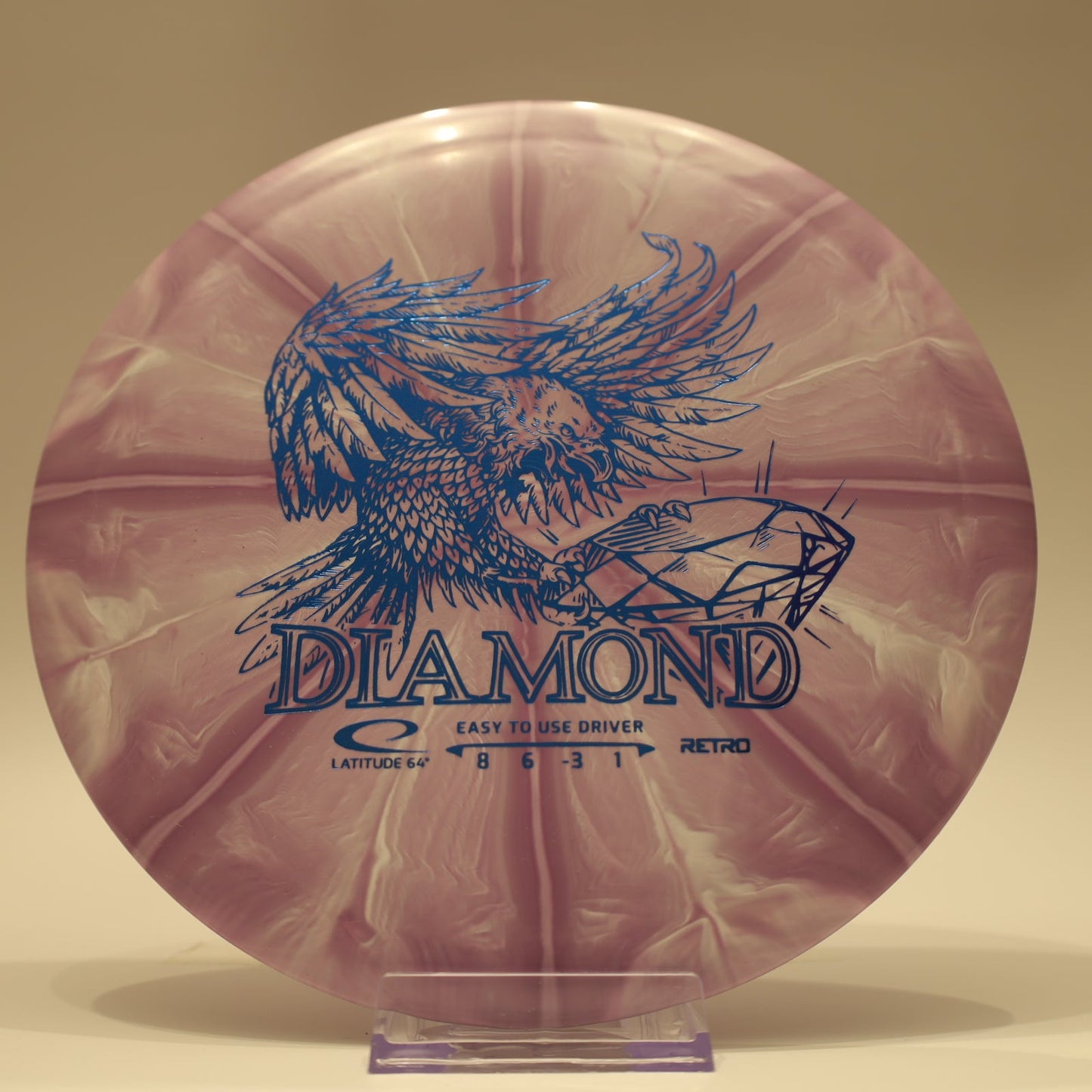 Latitude 64 Diamond Retro Burst Purple White Blue Foil 155g - Laredo Disc Golf Store