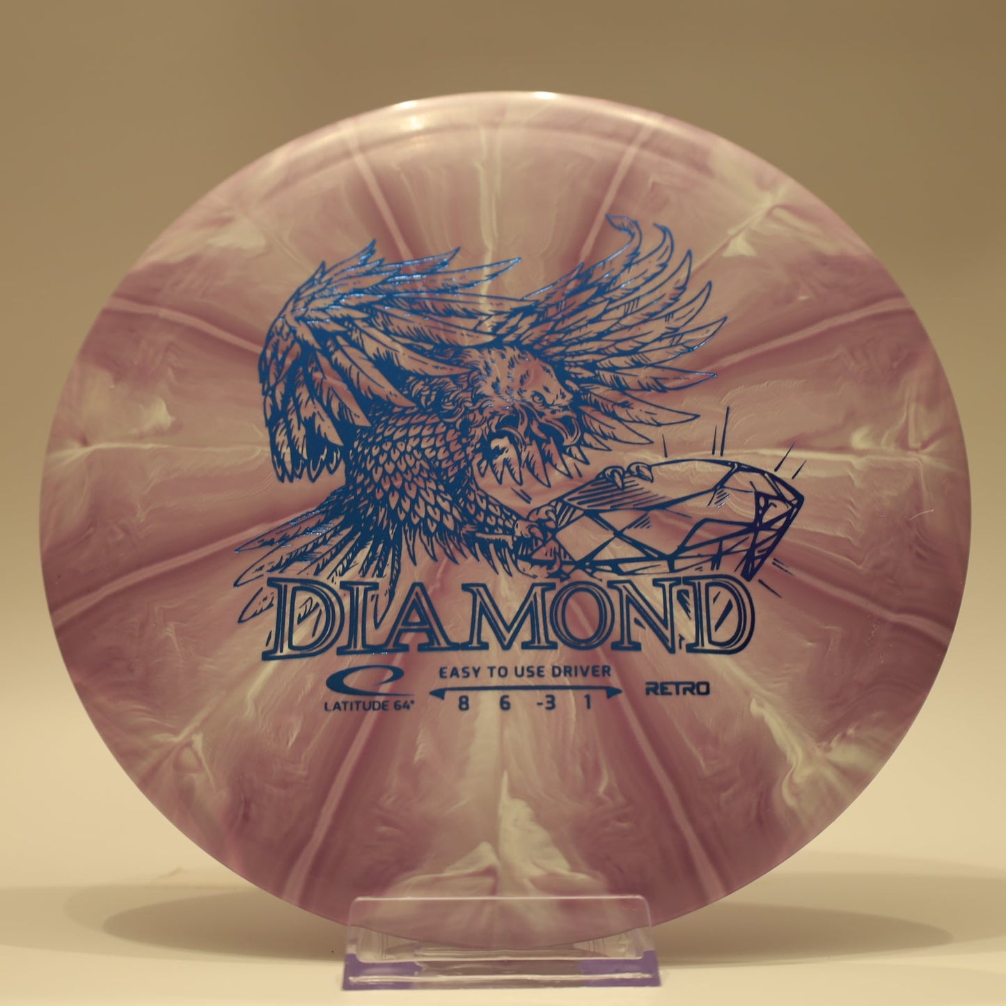 Latitude 64 Diamond Retro Burst Purple White Blue Foil 156g - Laredo Disc Golf Store