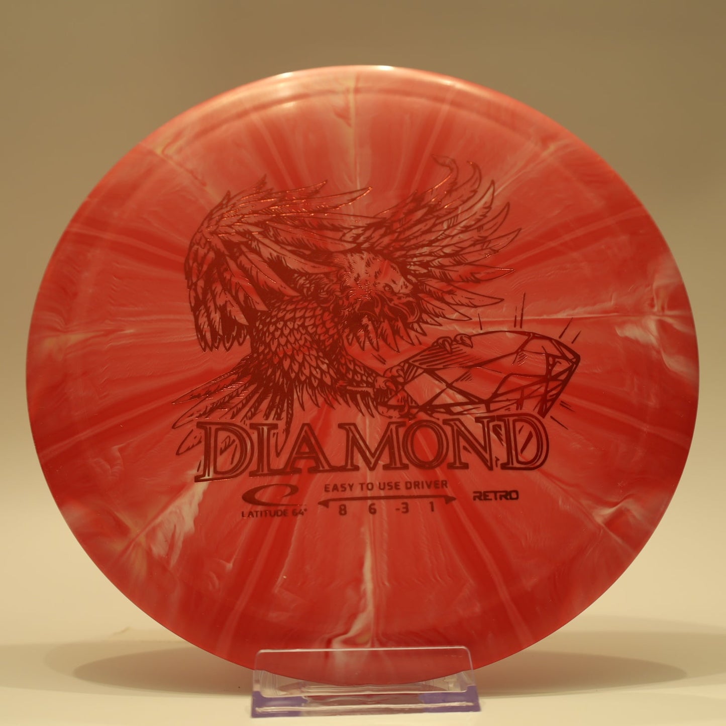 Latitude 64 Diamond Retro Burst Red White Red Foil 156g - Laredo Disc Golf Store