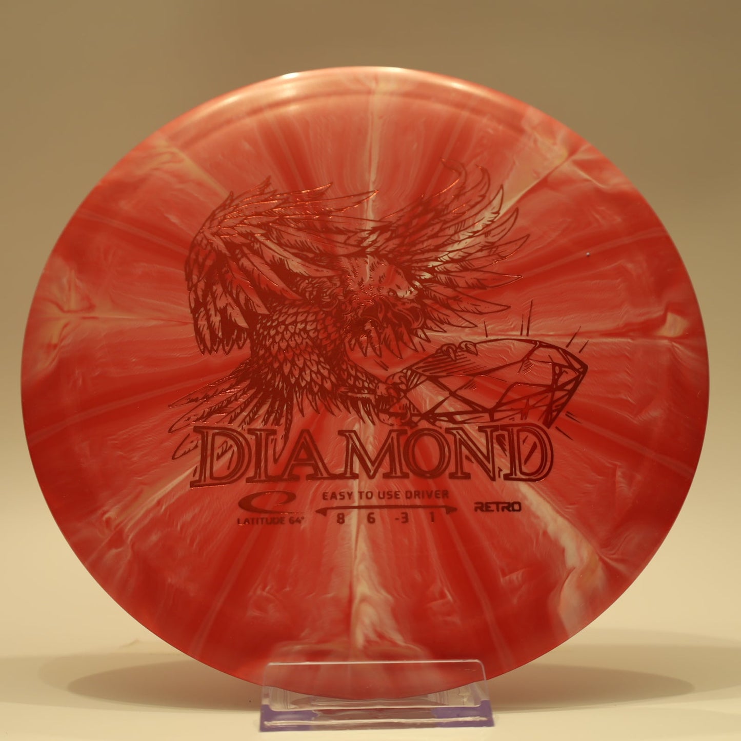Latitude 64 Diamond Retro Burst Red White Red Foil 156g - Laredo Disc Golf Store