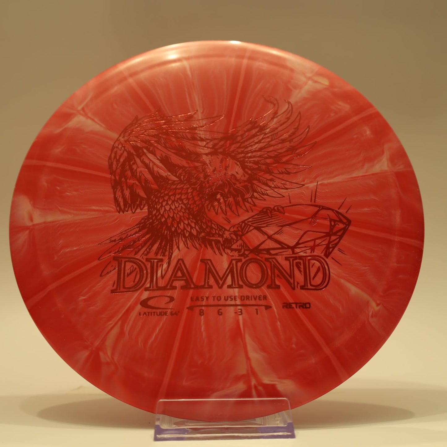 Latitude 64 Diamond Retro Burst Red White Red Foil 156g - Laredo Disc Golf Store