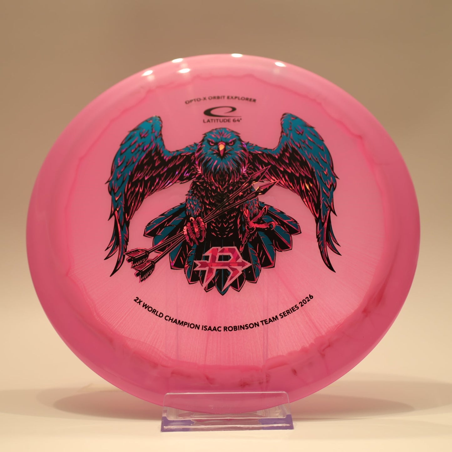 Latitude 64 Explorer Opto-X Orbit Isaac Robinson Team Series Pink Multi 176g - Laredo Disc Golf Store