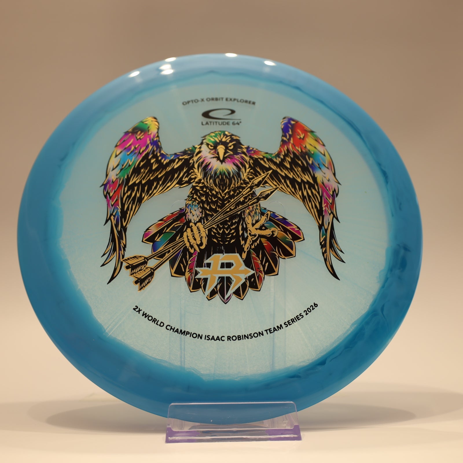 Latitude 64 Explorer Opto-X Orbit Isaac Robinson Team Series Sky Blue Multi 173g - Laredo Disc Golf Store