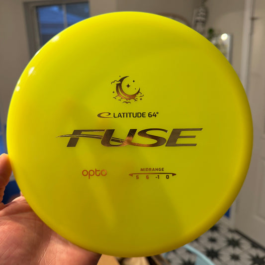 Latitude 64 Fuse Opto Moonshine Highlighter Yellow Gold Foil 178g - Laredo Disc Golf Store