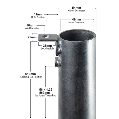 Permanent Ground Sleeve - Hot Dipped Galvanized (Fits Black Hole Portal/Gravity)