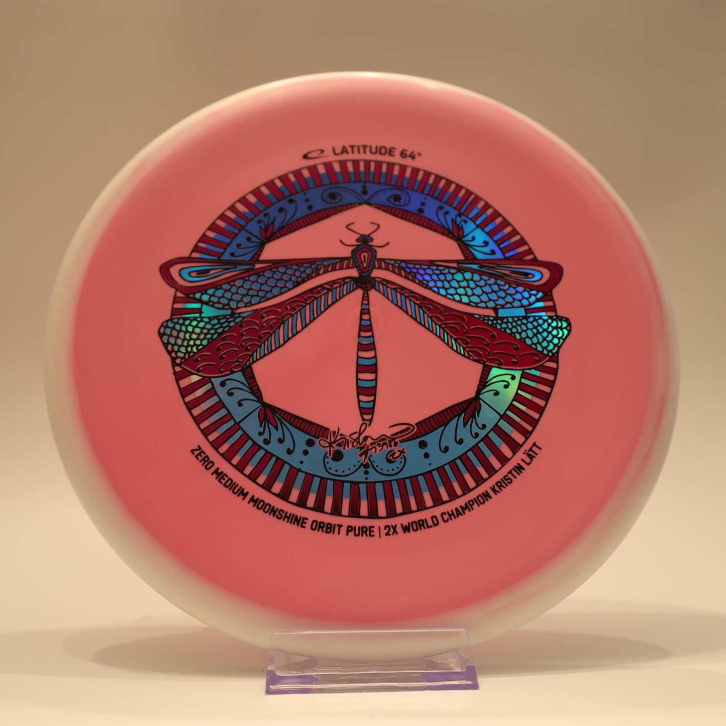 Latitude 64 Pure Zero Medium Moonshine Orbit Kristin Latt Team Series Pink White Multi 174g - Laredo Disc Golf Store