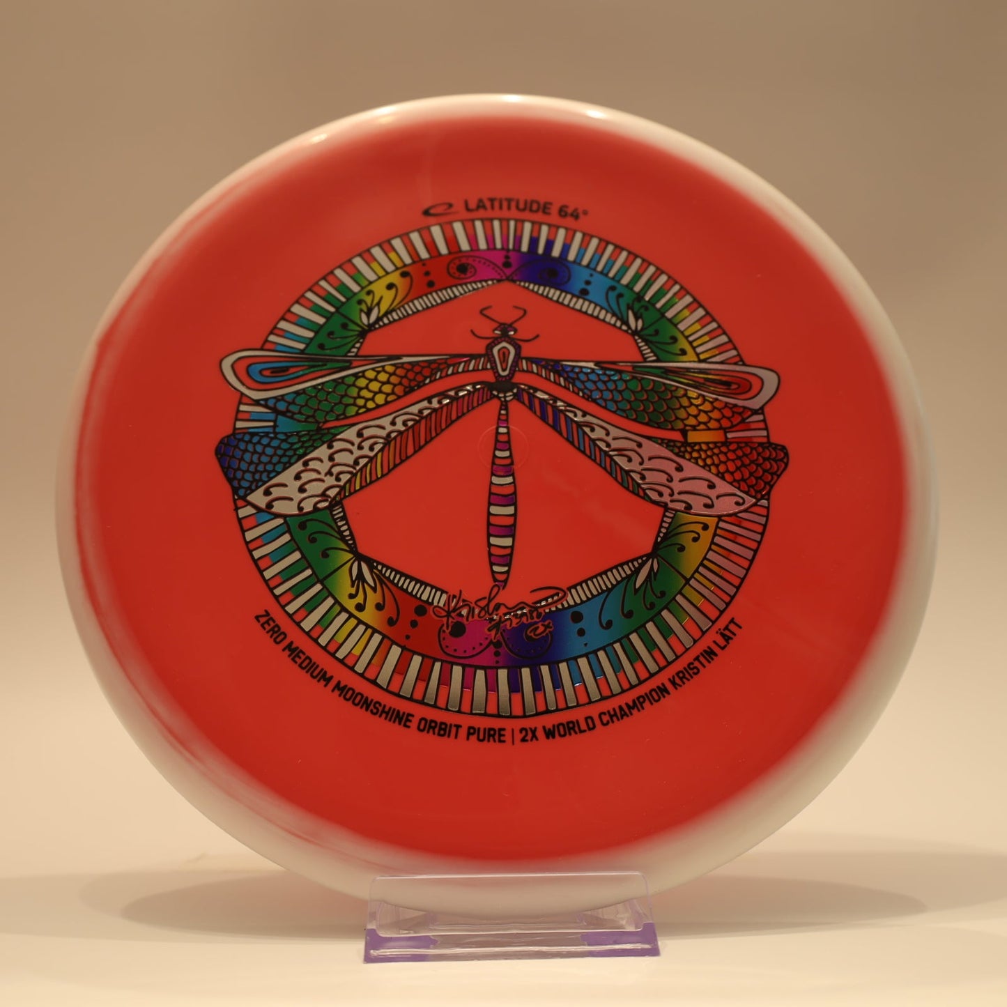 Latitude 64 Pure Zero Medium Moonshine Orbit Kristin Latt Team Series Red White Multi 174g - Laredo Disc Golf Store