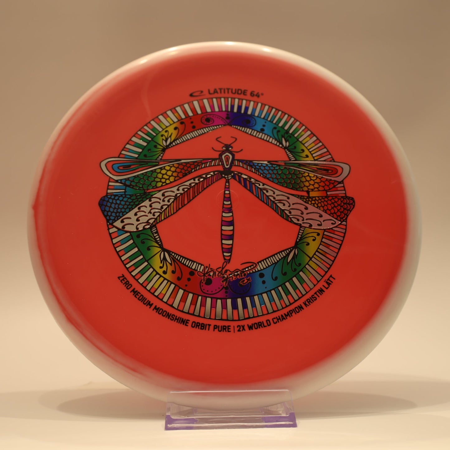 Latitude 64 Pure Zero Medium Moonshine Orbit Kristin Latt Team Series Red White Multi 174g - Laredo Disc Golf Store