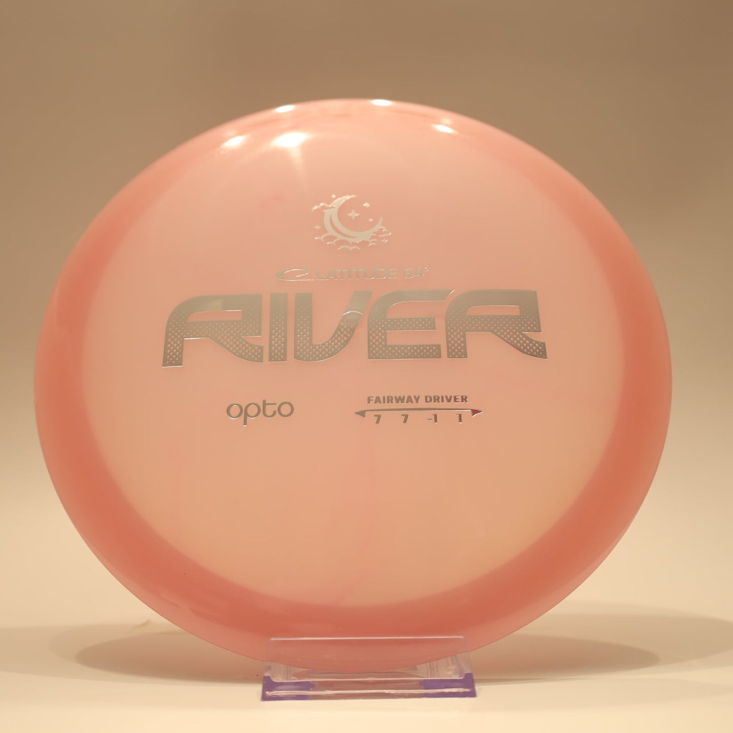 Latitude 64 River Opto Moonshine Pink Silver Foil 174g - Laredo Disc Golf Store
